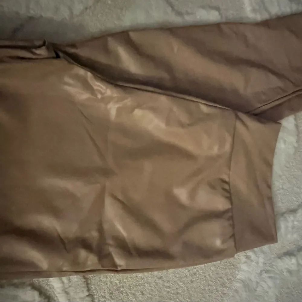 BB Dakota Taupe Faux Leather pants Detail